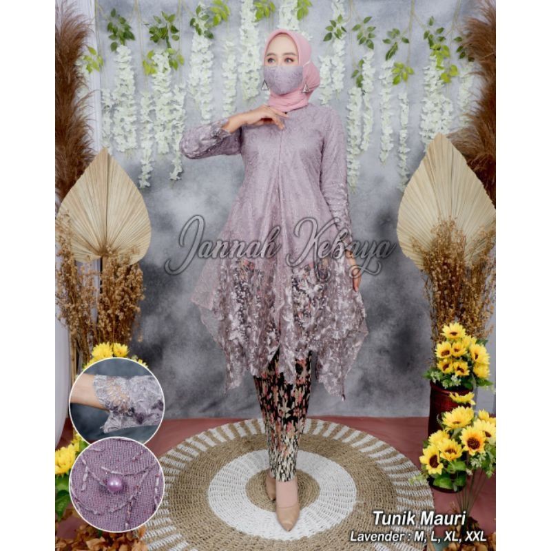(COD) - SETELAN KEBAYA MODERN - SET TUNIK TILLE BUSUI MODERN - BAJU KEBAYA MODERN - KEBAYA WISUDA - ATASAN KEBAYA BRUKAT - BAJU KEBAYA BRUKAT - KEBAYA BROKAT - KEBAYA TILLE - KEBAYA WISUDA - TUNIK TILLE BUSUI- KEBAYA TUNIK JUBRAY-KEBAYA MODERN BY KIRANAOL-Lavender