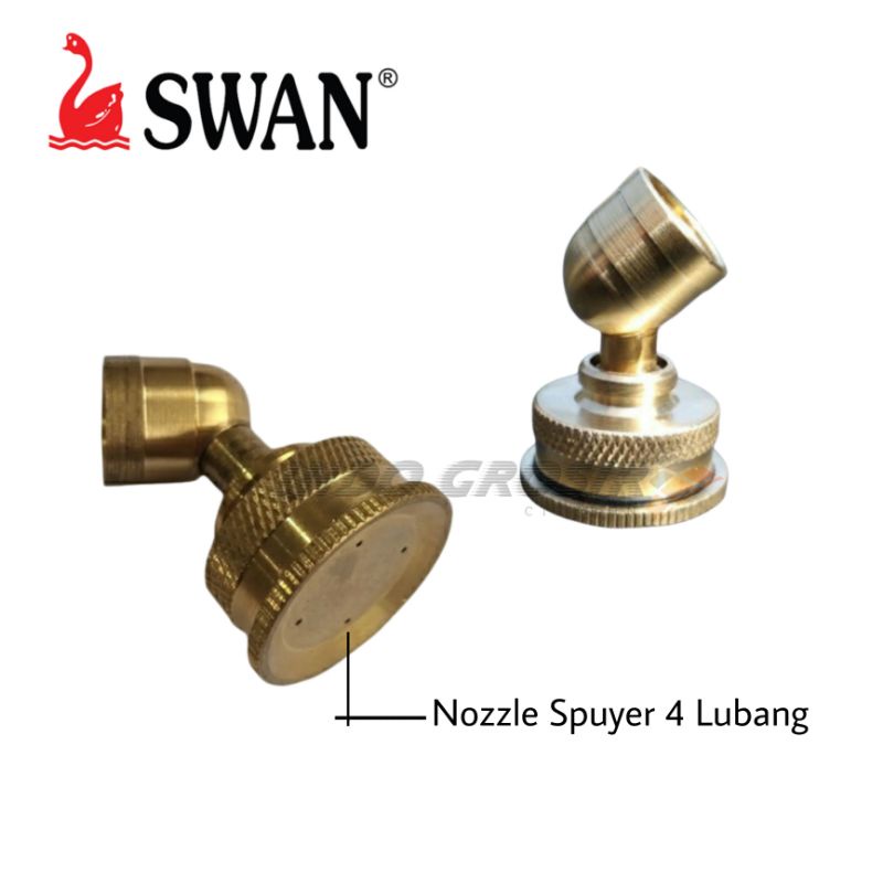 SWAN Nozzle Sprayer Pembuat Embun / Model Kembang / 4 Lubang Kuningan Nozel Spuyer Sprayer Tangki Elektrik Lubang 4 Kuningan Bengkok