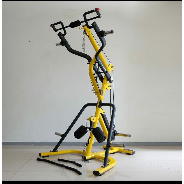 ALAT OLAHRAGA FITNES OPTIMOVE LEVERAGE GYM BENCH PRESS LAT PULL DOWN