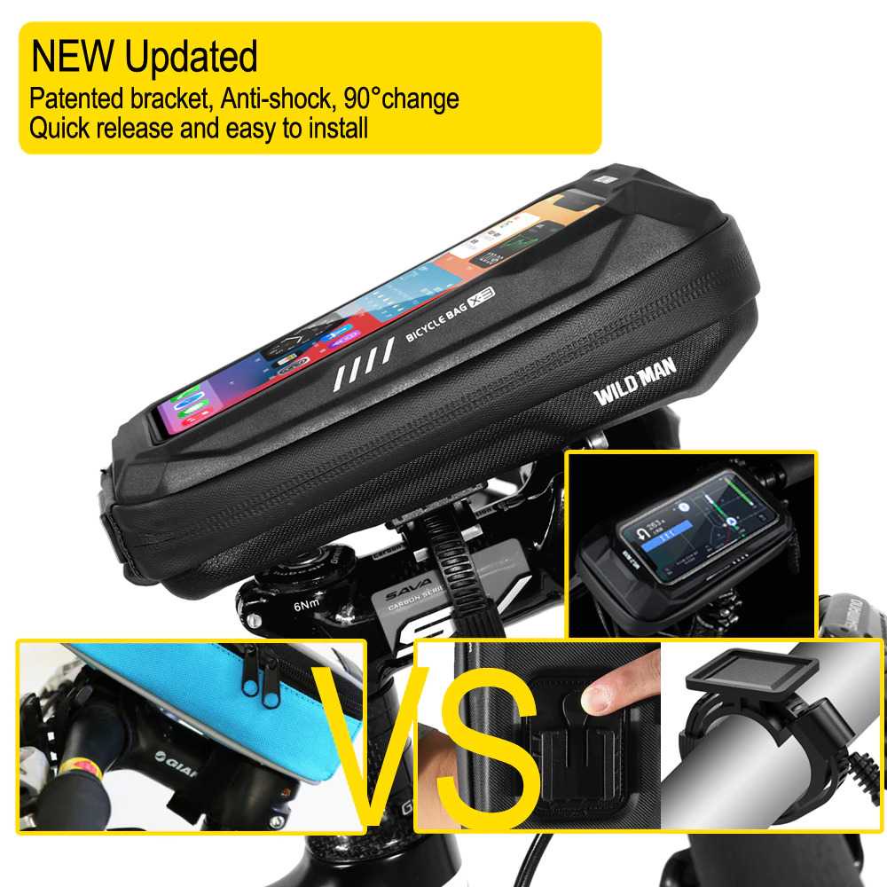 TG-JD WILD MAN Tas Sepeda Smartphone Case Handlebar Waterproof 0.5L - X-3