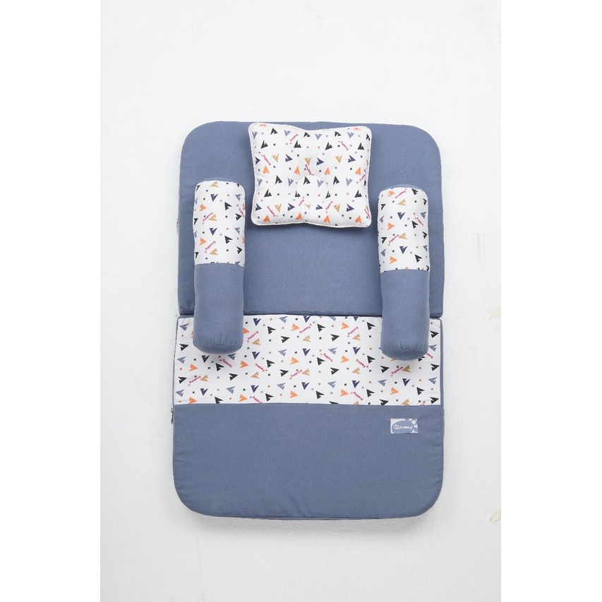 [2 kg] Snobby Kasur Bayi Lipat  + Kelambu Print Summit Series - TPK 6292-Grey Kebiruan