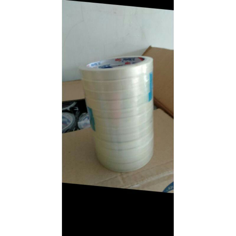 

Lakban kecil bening 1/2inch 12mm x 65yard 12 mm x 65 yard