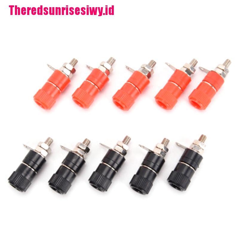 【Theredsunrisesiwy.id】10Pcs 4mm Binding Post Speaker Terminal Banana Plug Socket Jack Connectors