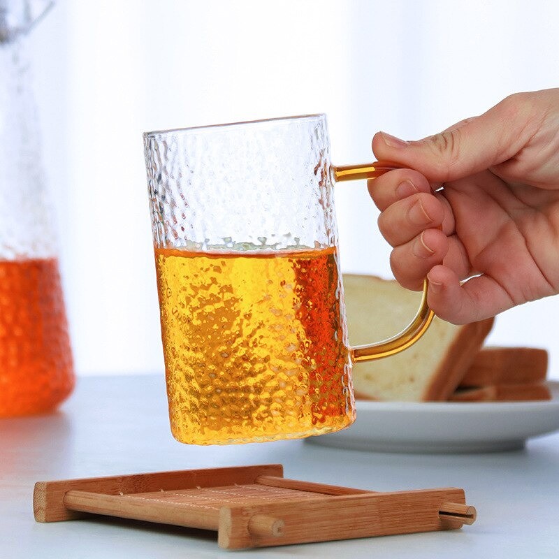 Gelas Cangkir Minum Hammer Pattern 300ml - JJ916 - Transparent