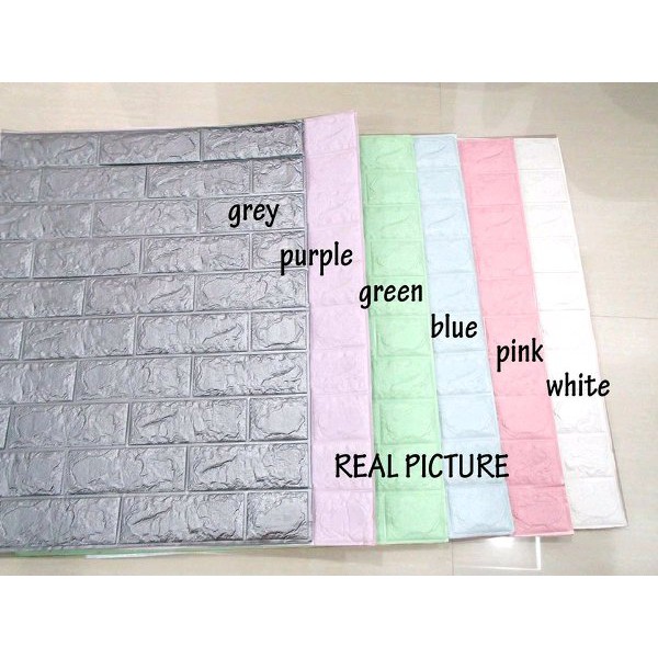 WALLPAPER 3D FOAM BRICK BATA BIRU