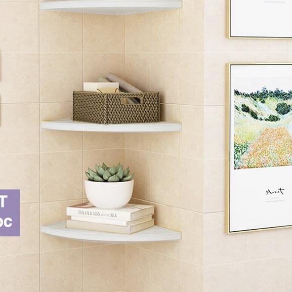 ⅍ Rak Ambalan dinding Ruang Tamu Minimalis Susun 3 pc Pajangan Rak bunga sudut ♙