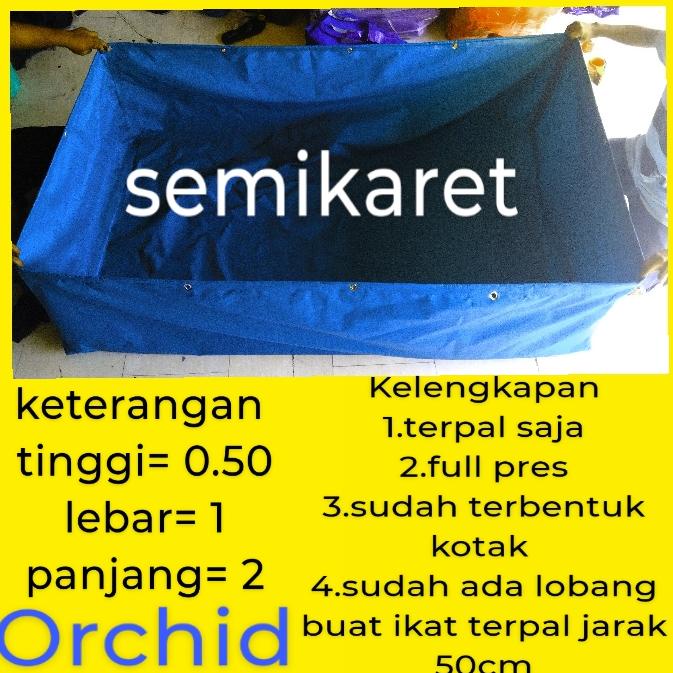 kolam terpal lele 2x1x50 bahan semi karet ORCHID PVC