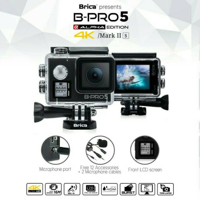 Brica Bpro Mark 2S Action Camera 4K 16MP Hitam