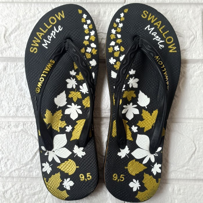 TERBARU Sandal Swallow Maple Sandal Jepit Swallow - Kuning 9,5