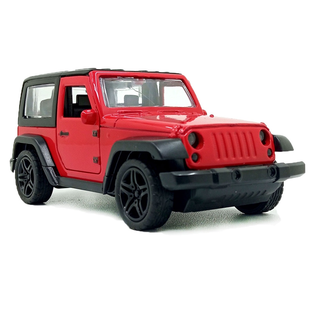 Toy Addict Jeep Wran9ler Hard Top Offroad Merah Diecast Mainan Mobil