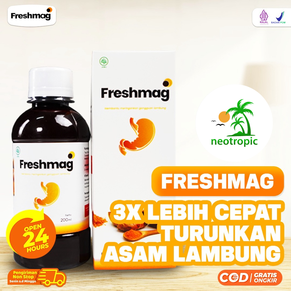 Freshmag - Madu Freshmag 100% Herbal Alami Solusi Atasi Masalah Lambung Maag Asam Lambung Ekstrak Madu &amp; Kunyit BPOM