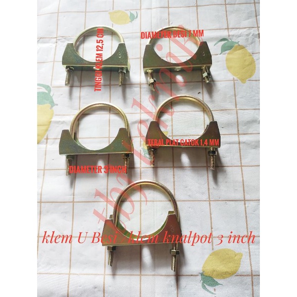 Grosir Klem U Pipa Besi/ Klem Knalpot/Klem Setrok 3 Inch