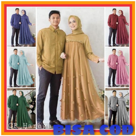Gamis Couple Pasangan Remaja sastro Modis Kekinian Modern Terbaru 2021 Couple lebaran terbaru