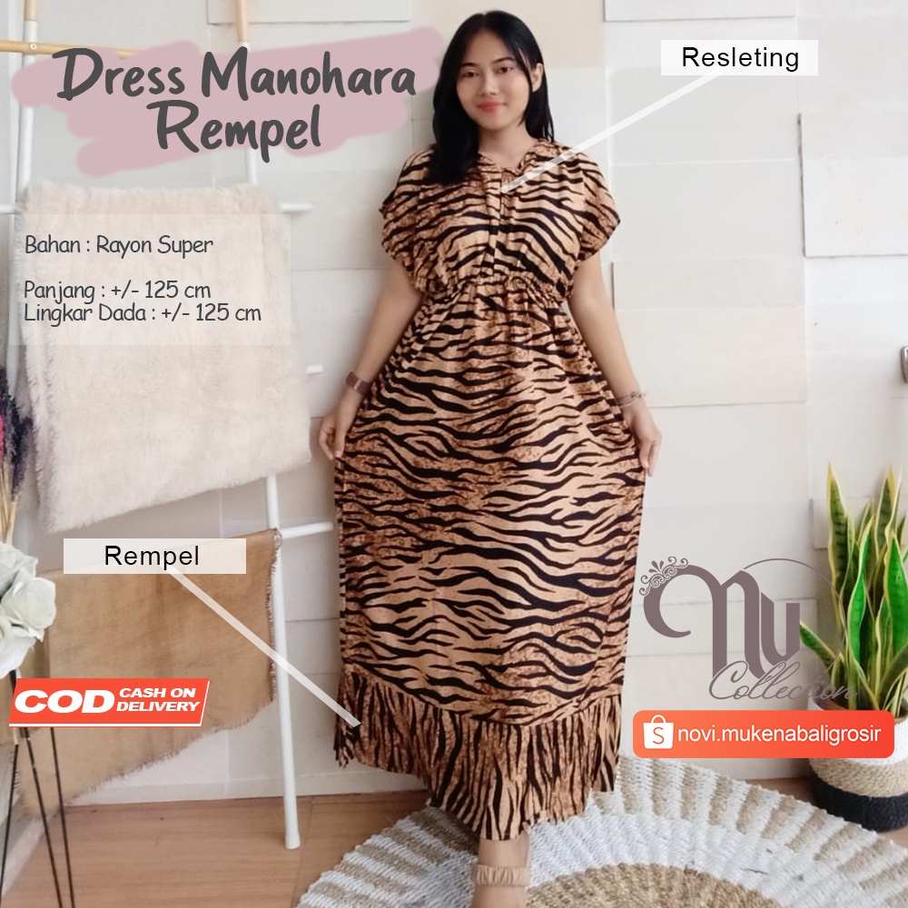 DRESS / DASTER BALI MANOHARA PANJANG REMPEL RESLETING