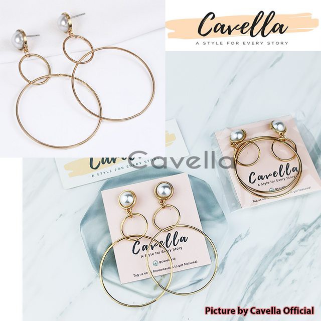 Premium Earring Anting by Cavella - Model : Pearly ER008