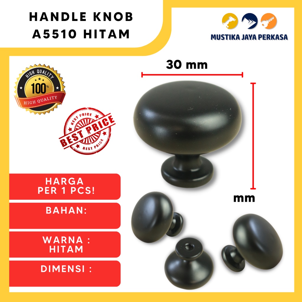 Handle Tarikan Pintu Laci Lemari Knob Besi Stainless A5510 Gold Hitam Silver Anti Karat Murah Mewah