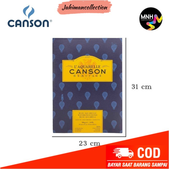 

✨ BISA COD ✨ Drawing Book Canson Heritage 12S Cold Press 300G - 23 x 31