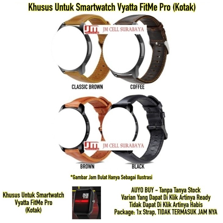 Tali Jam Watch Strap Vyatta FitMe Pro (Kotak) - Genuine Leather Kulit