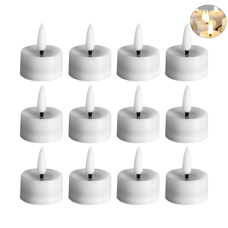 12pcs Lampu Tealight LED Mini Tanpa Api Untuk Dekorasi Pesta Pernikahan