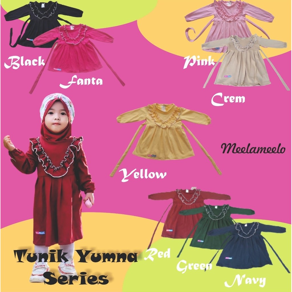 COD (BAYAR DI TEMPAT)tunik anak busana muslim anak perempuan baju bayi anak perempuan tunik yumna