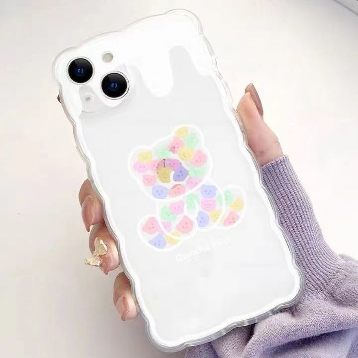 Soft Case Pelindung Transparan Motif Beruang Untuk Iphone 13 12 Pro Max 11 XS XR X 8 7 6 Plus Mini