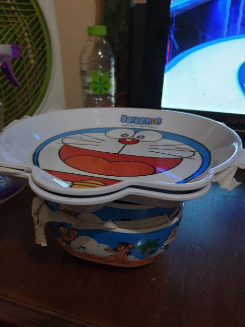 Piring Melamine 9 Inch, Mangkok 7,5inch Muka Doraemon / Pcs