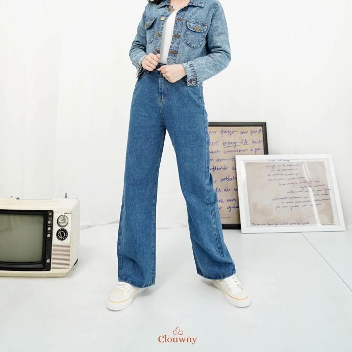 CLOUWNY - Celana Jeans John Kulot Jeans Premium Jeans Fit to XXL Diminati Banget