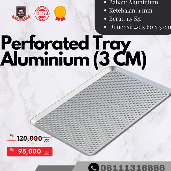 

Loyang Aluminium Perforated / Tray Aluminium Perforated 60X40X3 Ready Stok