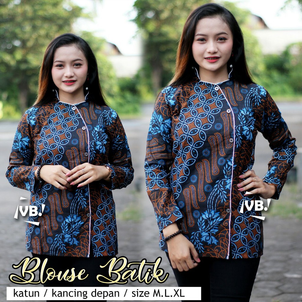 BK3 Atasan Lengan Pendek Risna Batik Blouse trompet HRB206 IPNU IPPNU 020
