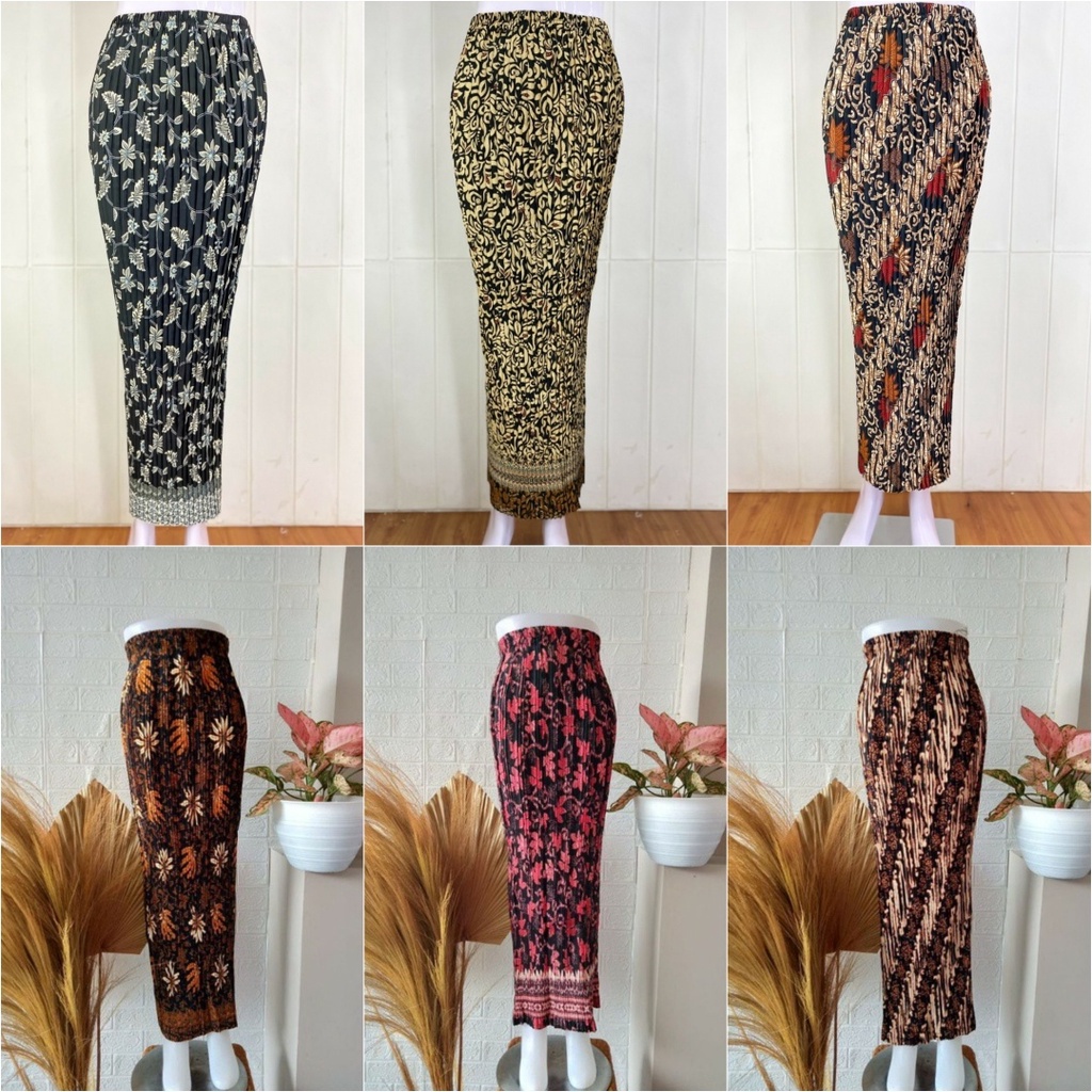 TERMURAH ROK PLISKET BATIK / ROK TRENDY / BAWAHAN KEBAYA / ROK KEBAYA / ROK WISUDA CACING SILVER