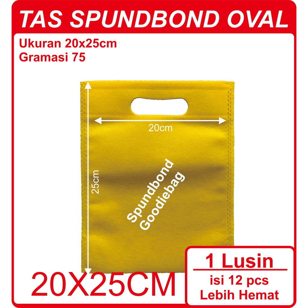

Kodi Goodie Bag Spunbond Oval Warna Kuning 20cm x 25cm / Tas Souvenir