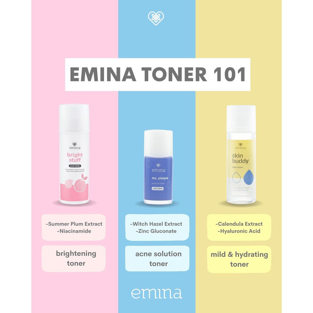 ✿ELYSABETHME✿ ˜”*°• emina •°*”˜. Emina face toner wajah tonic pembersih penyegar