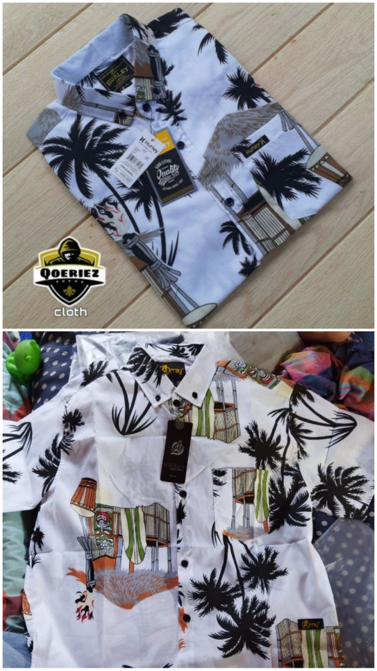 Kemeja Motif | Hem Murah | Kemeja Pendek Keren | Surfing | Hot Produk | Bisa Cod