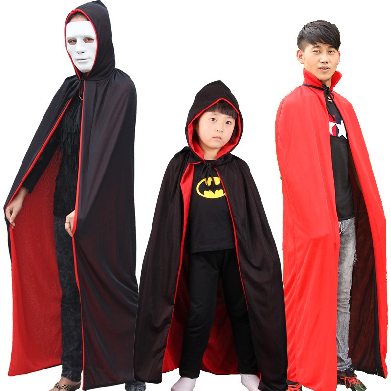 JB-02 jubah hitam merah death reaper satan iblis vampir dracula cloak