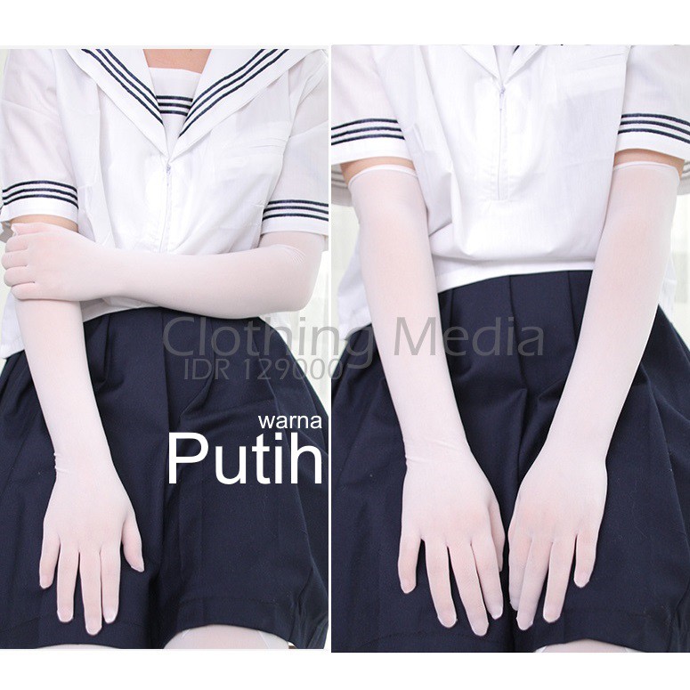 Sarung Tangan Nylon Seamless Wedding Glove V3 Bahan Stocking Pantyhose