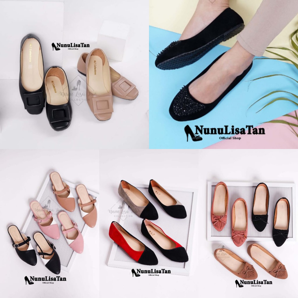 COD Diskon Aneka Flat shoes Balet Sepatu teplek wanita