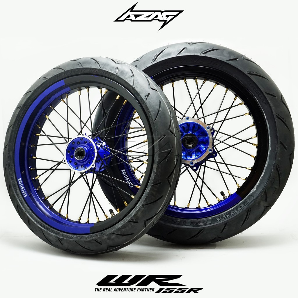 Ban Set Supermoto WR Black Blue Platinum