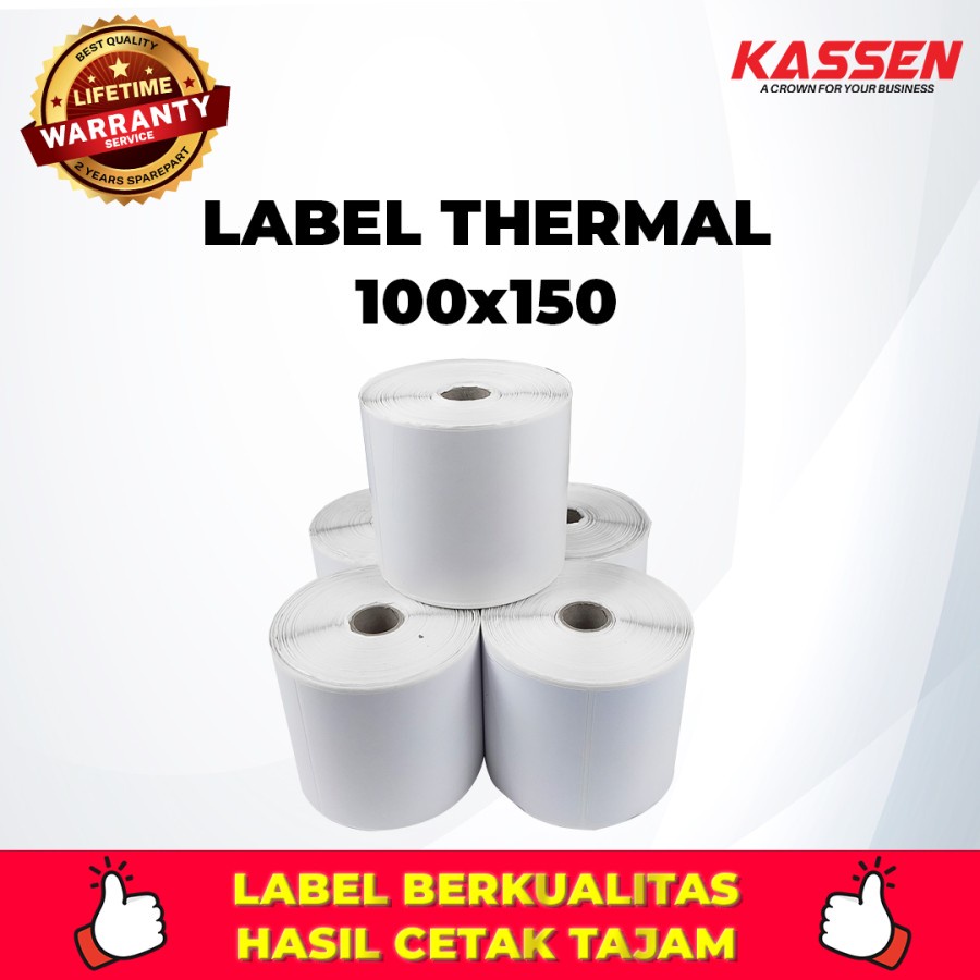 LABEL THERMAL 100 X 150 MM KERTAS STICKER DIRECT THERMAL 100 x150 MM