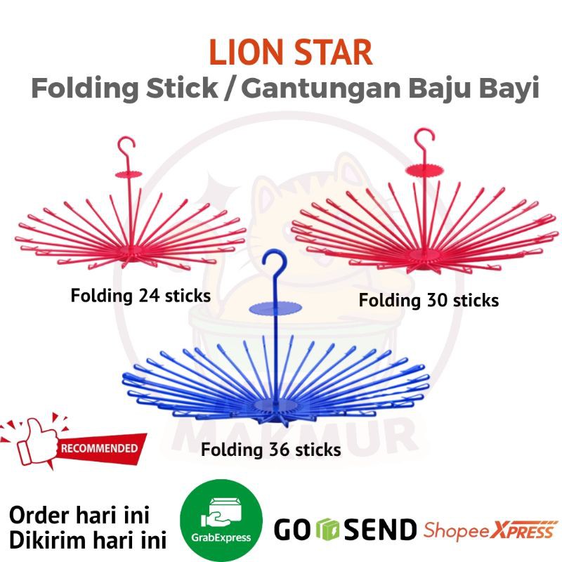 Jual LION STAR Gantungan Baju Bayi / Folding Hanger / Hanger Bulat / Roundy Hanger Shopee