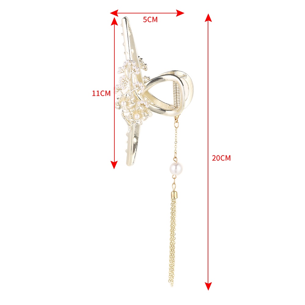 Jepit Rambut Bentuk Bunga Bahan Alloy Aksen Mutiara Gaya Korea Untuk Wanita