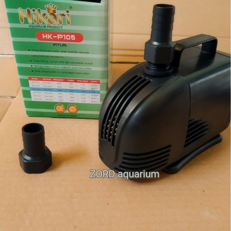 HK P105 Hikari Pompa Celup Kolam Hidroponik Kolam Air Mancur P 105