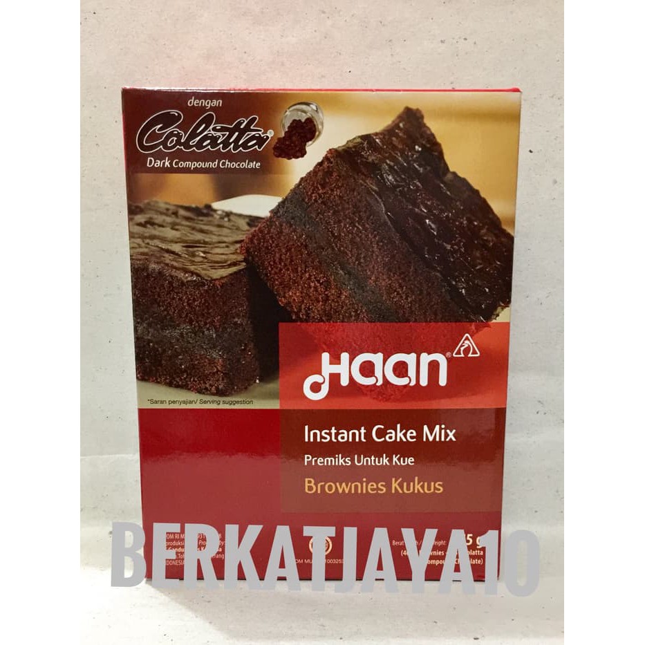 

HAAN INSTANT CAKE MIX BROWNIES KUKUS TEPUNG PREMIX BROWNIS 415 GR