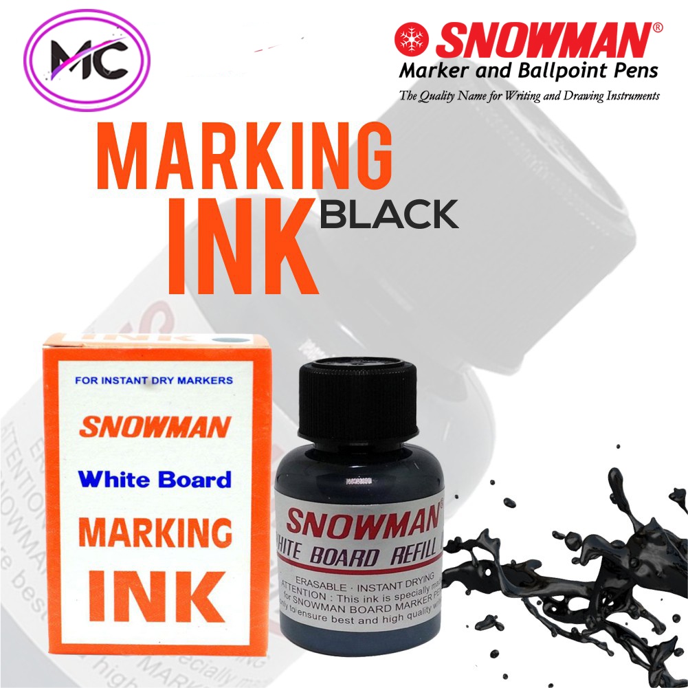 Tinta Spidol Non Permanent Whiteboard Snowman Isi Ulang Sepidol Papan Tulis Refil Warna Hitam Biru Merah Hijau Asli Original