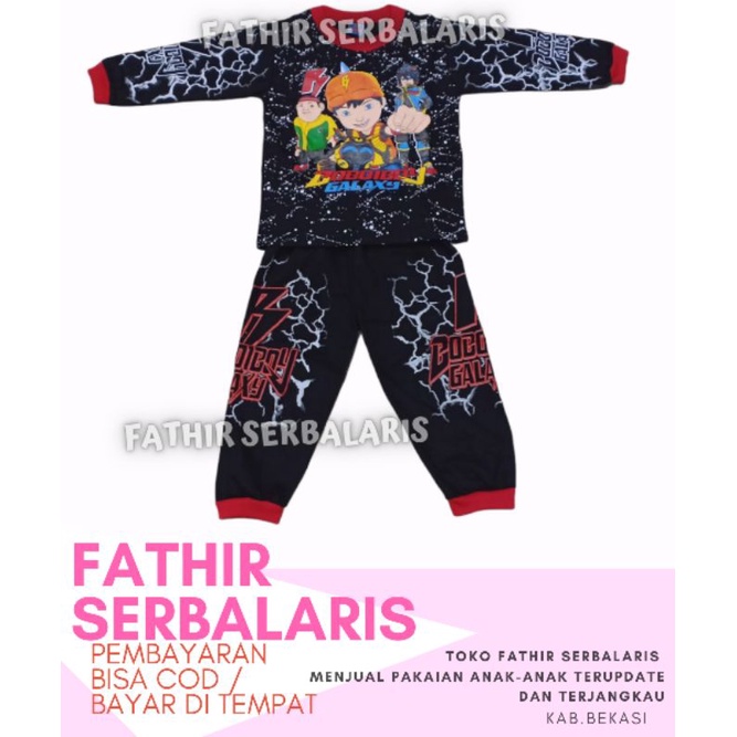 SETELAN BAJU PANJANG ANAK BOBOIBOY GALAKXY / PIYAMA BOBOIBOY BAJU TIDUR BOBOIBOY GALAKXY ANAK LAKI