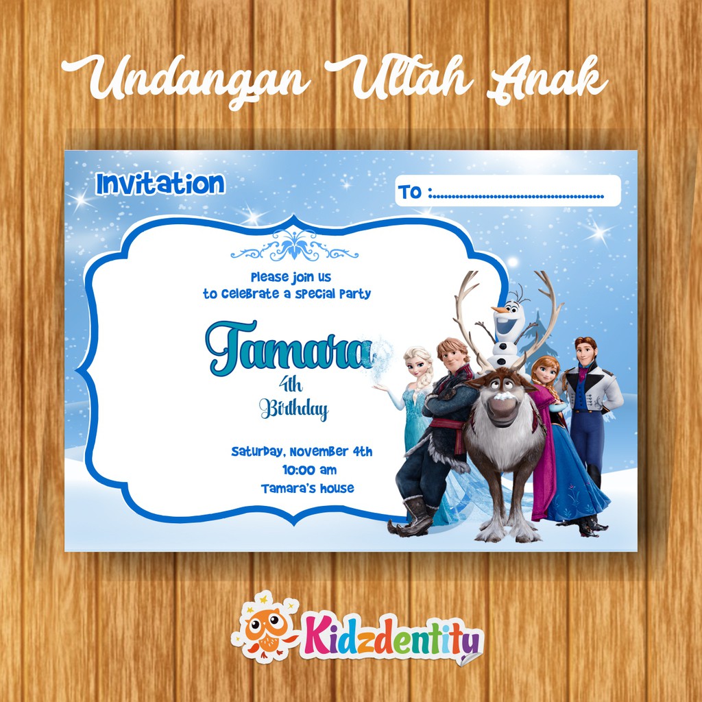 Undangan Ultah Anak Frozen