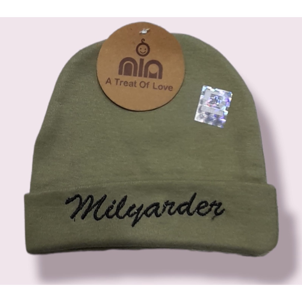 TOPI NIA BORDIR MILYARDER - TOPI BAYI MURAH - TOPI BAYI