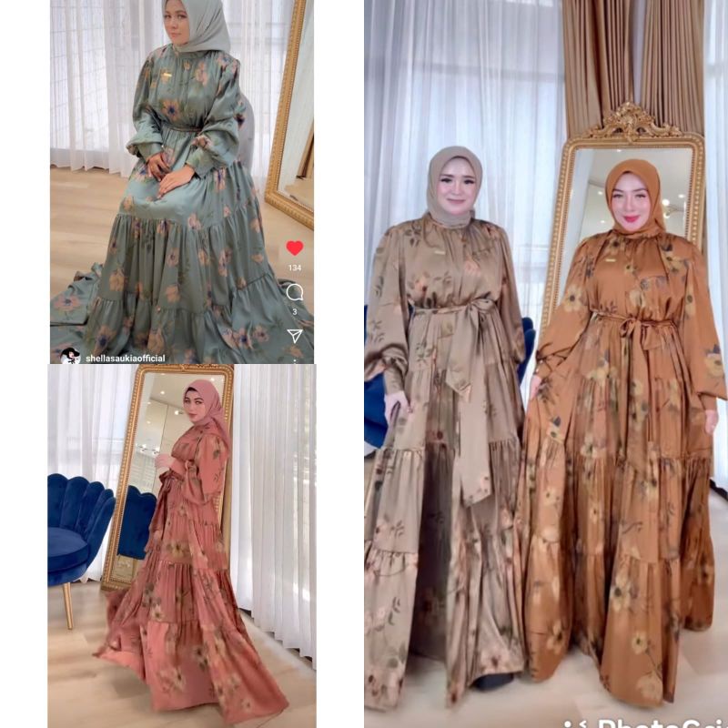 gamis bunga cendana susun shellasaukia