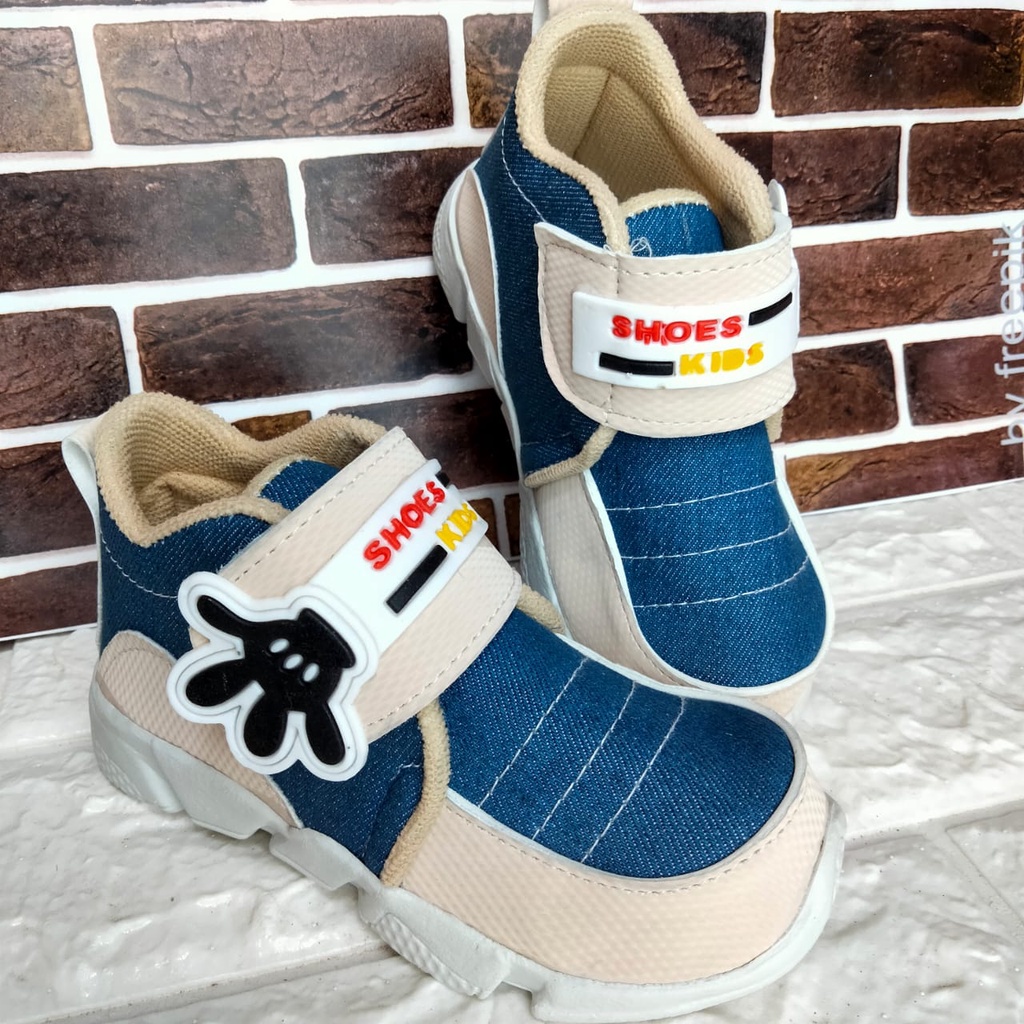 mandirishoesstore-SEPATU SNEAKER DENIM ANAK LAKI-LAKI 1 2 3 TAHUN CAY40