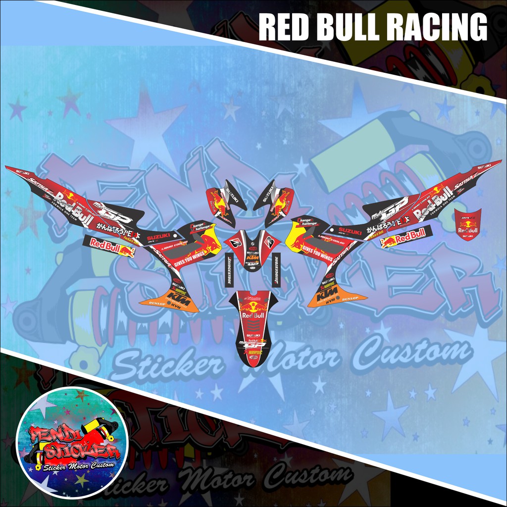 DECAL STICKER SUZUKI SATRIA FU REDBULL RACING MERAH