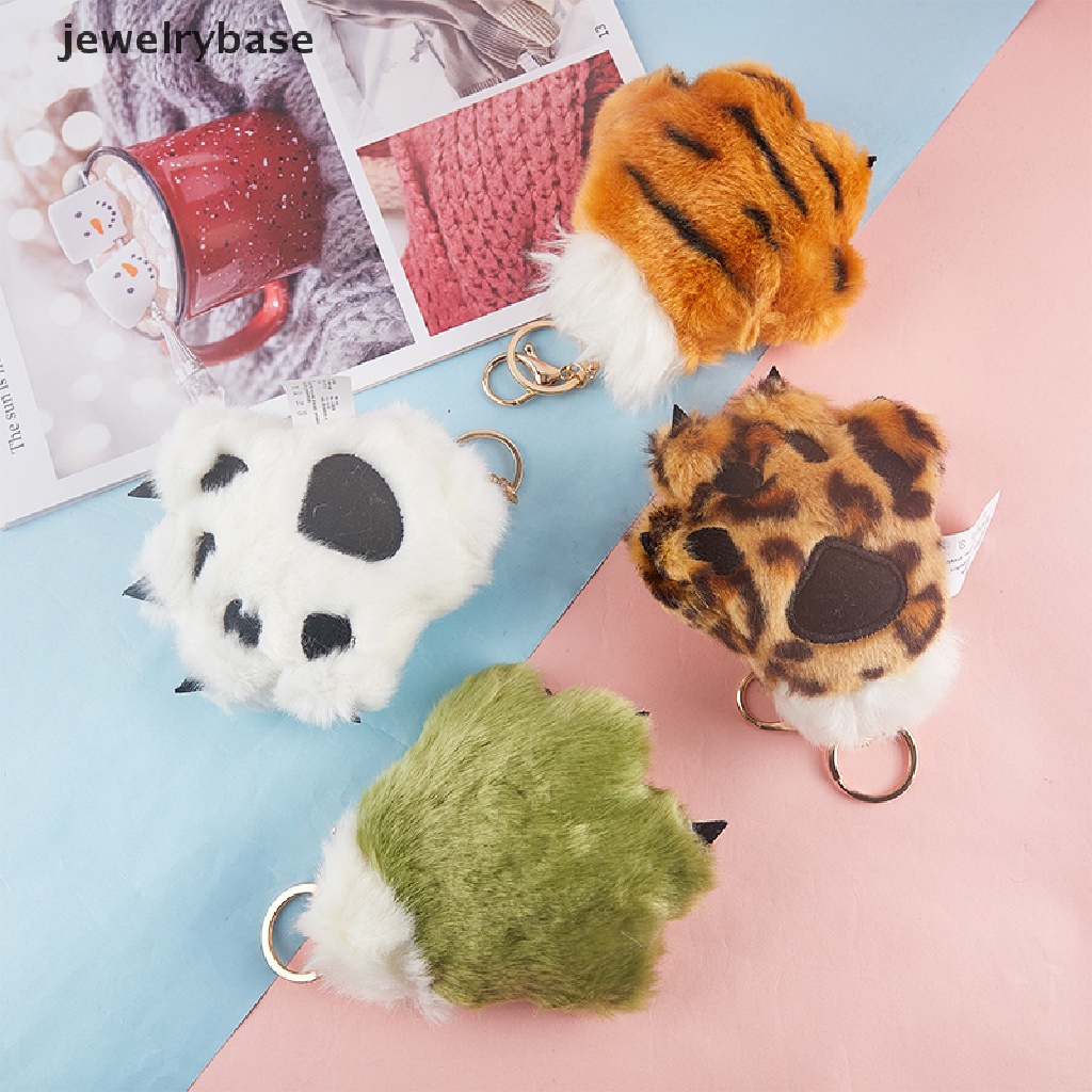 (jewelrybase) Gantungan Kunci Bentuk Boneka Macan / Leopard Bahan Plush